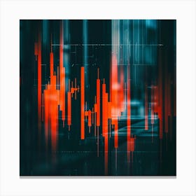 Abstract Stock Market Chart Canvas Print