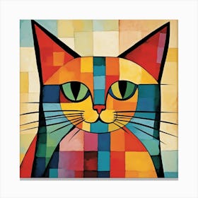 Cat In Squares Canvas Print