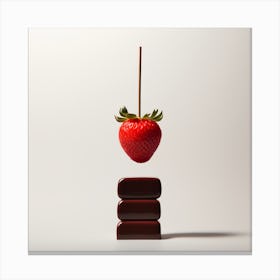 Artjuicebycsaba Chocolate Covered Strawbery Meets Japanese Zen 6 Canvas Print