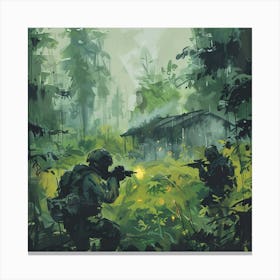 Soldiers In The Woods Canvas Print