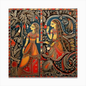 Indian Painting Madhubani Painting Indian Traditional Style 10 Canvas Print
