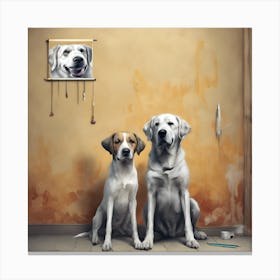Two Dogs In A Room Canvas Print