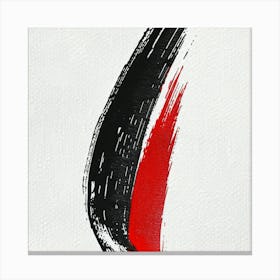 Brushstrokes In Red And Black Canvas Print