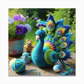 Amigurumi, Peacock 1 Canvas Print