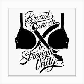 Women Breast Cancer Awareness background with brassiere Calligraphy in Pink Ribbon international symbol for month October suitable for clipart and poster and wall art 10 Canvas Print