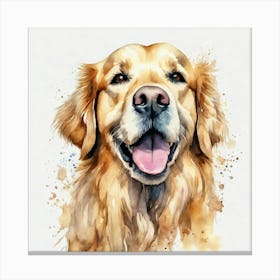 Golden Retriever Watercolor Painting Canvas Print