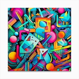 Abstract Colorful Graffiti Background Canvas Print