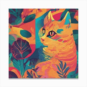 Cat In The Garden Canvas Print