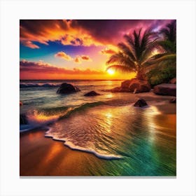 Sunset On The Beach 151 Canvas Print