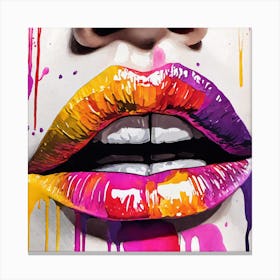 Colorful Lips Canvas Print