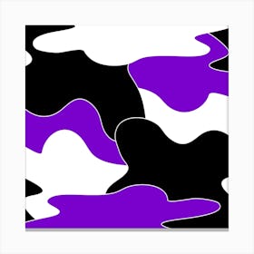 Purple And Black Camouflage Canvas Print