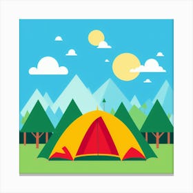 Tent In The Park Canvas Print