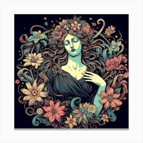 Goddess Of Flowers Canvas Print