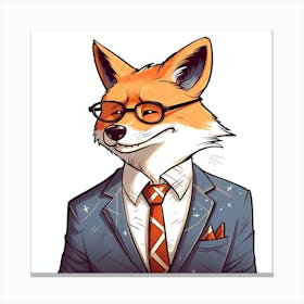 Fox In A Suit Canvas Print