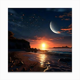 Sunset At The Beach Canvas Print