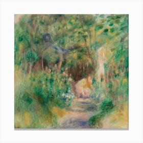 Landscape With Woman Gardening, Pierre Auguste Renoir Canvas Print