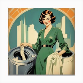 Vintage Washing Machine Canvas Print