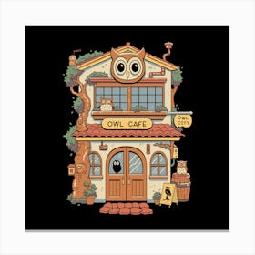 Owl Cafe Canvas Print