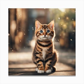 Striped Tabby Cat Canvas Print