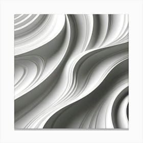 Abstract White Wavy Pattern 3 Canvas Print
