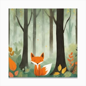 Fox In The Woods Canvas Print