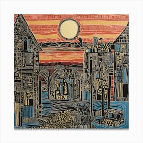 'Sunset In The City' Canvas Print
