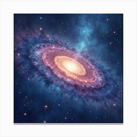 Watercolor Galaxy With Shimmering Star Patterns 1 Canvas Print