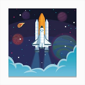 Space Shuttle In Space Canvas Print