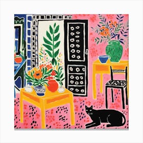 Cat In The Living Room 3 Canvas Print