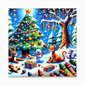 Super Kids Creativity:Christmas Tree With Crayons Canvas Print