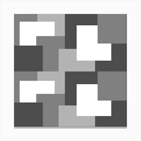 Grey Abstract Square Tiles Canvas Print