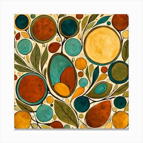 Abstract Painting, Floral Pattern, Abstract Piece With Organic Shapes And Earthy Colors art print 2 Canvas Print