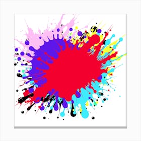 Colorful Paint Splatter Canvas Print