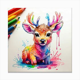 Watercolor Deer 2 Canvas Print