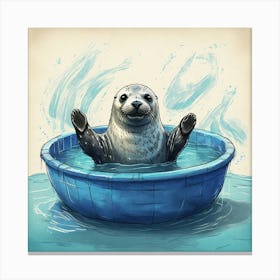 Seal In The Pool Canvas Print