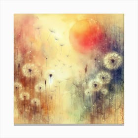 Dandelions Abstract Light Canvas Print