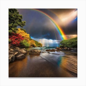 Rainbow Over The Ocean 2 Canvas Print