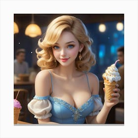 Ice Cream Girl 10 Canvas Print