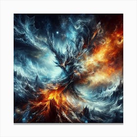 Fire vs Water Canvas Print