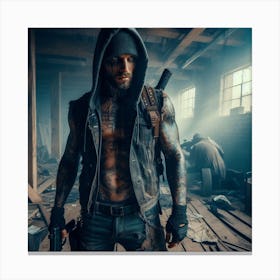 Man In Hoodie Canvas Print