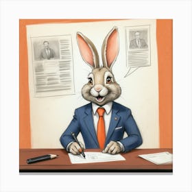 Rabbit In A Suit 37 Canvas Print