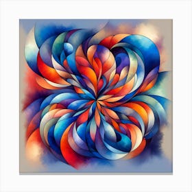 Watercolor Abstract Flower Wall Art Canvas Print