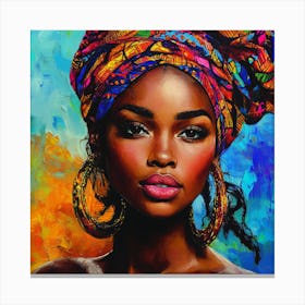 African Woman With Turban 2 Canvas Print