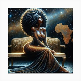 African Woman With Afro Canvas Print
