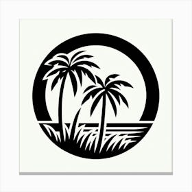 Palm Trees In A Circle Canvas Print