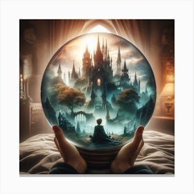 Gothic Castle in a Crystal ball Canvas Print