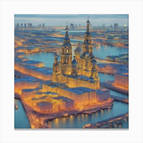 St Petersburg At Night  Canvas Print