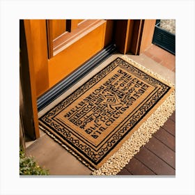 A Photo Of A Door Mat With A Welcome Mat Pattern 22 Canvas Print