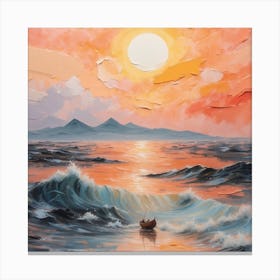 Sunset In The Sea Canvas Print