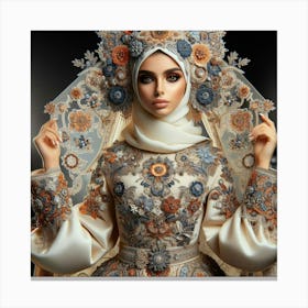 Muslim Woman In A Wedding Dress Canvas Print